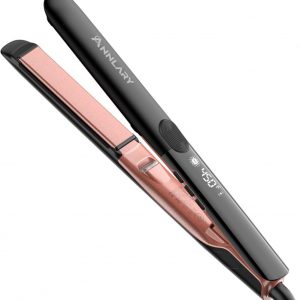 Hair Straightener, 1 Inch Flat Iron Hair Straightener and Curler 2 in 1, Professional Ionic Dual Voltage Flat Iron with Anti-Iron Silicone for Less Frizz, Shinier & Smoother Hair